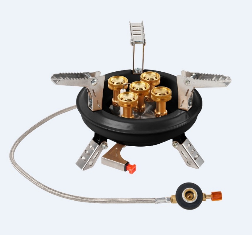 Home Cooking Gas - BRS-201A Tragbarer Camping-Gasherd, 16000 W, Hochdruck-Propan-Butan-Gasbrenner,