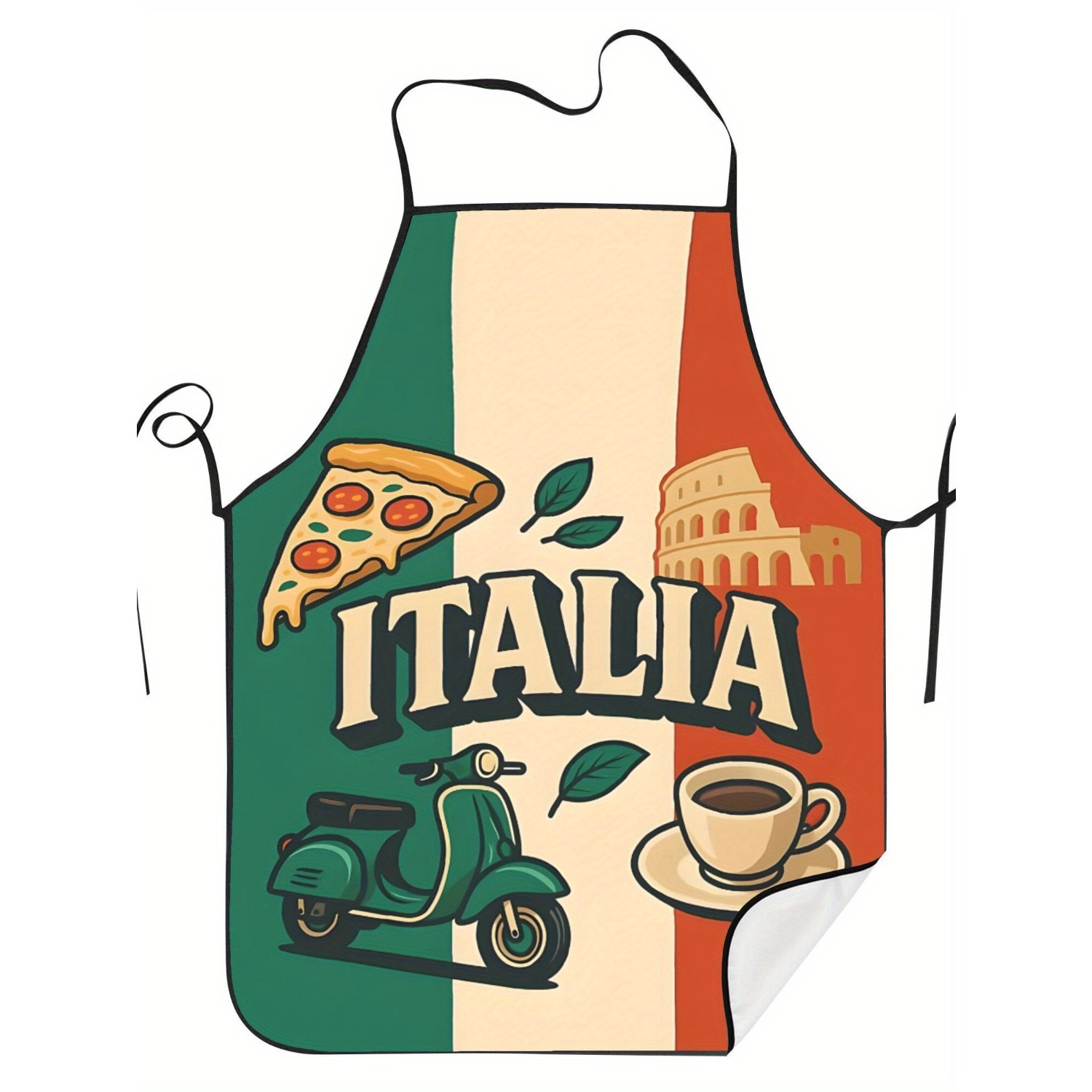 Home Cooking In Italian - Retro-Küchenschürze mit italienischer Flagge, Pizza-, Roller-